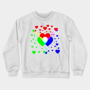 Field of hearts pride pattern in white Crewneck Sweatshirt